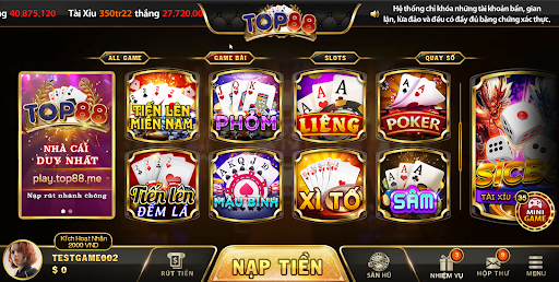 Thiên đường trò chơi hấp dẫn tại trang game Top88