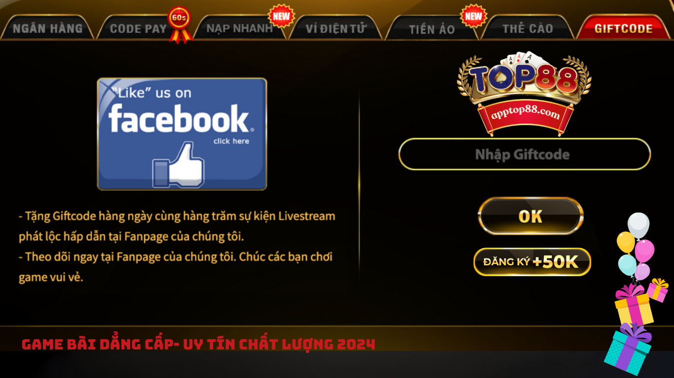 Giftcode Top88 - Cơ hội nhận thưởng hấp dẫn không thể bỏ lỡ 2 Giftcode Top88 - Cơ hội nhận thưởng hấp dẫn không thể bỏ lỡ